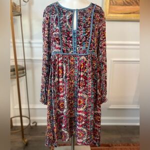 Bohemian Floral Peasant Dress